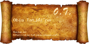 Obis Tatjána névjegykártya